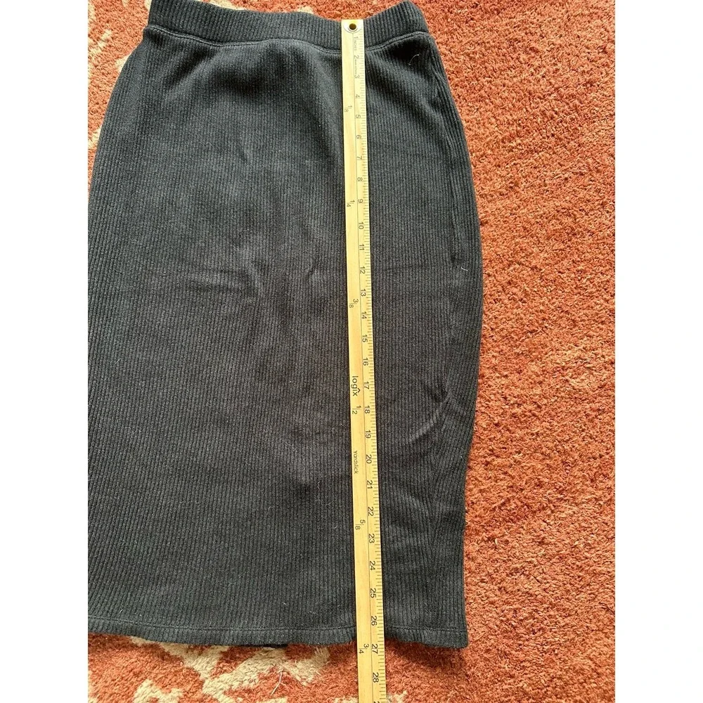 A New Day Cotton Blend Black Mídi‎ Skirt S Small